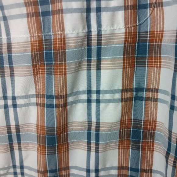 Wrangler Mens Plaid Long Sleeve Shirt Hook Loop Pockets Button Up Medium Outdoor - Picture 6 of 6